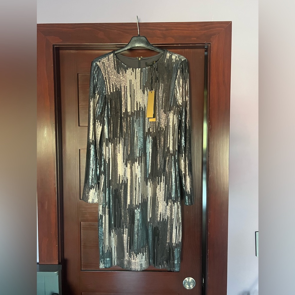 NWT Donna Karan Gray Long Sleeve Dress - Size 6